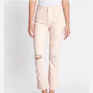 Mother The Rascal Ankle Jeans 27 Soft Pink High Rise Distressed